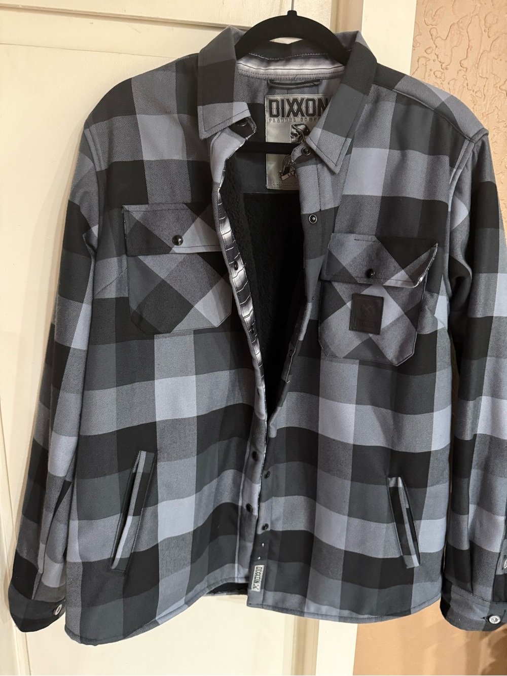 DIXXON Black & Gray Buffalo Plaid Shirt Jacket “La Muerte”